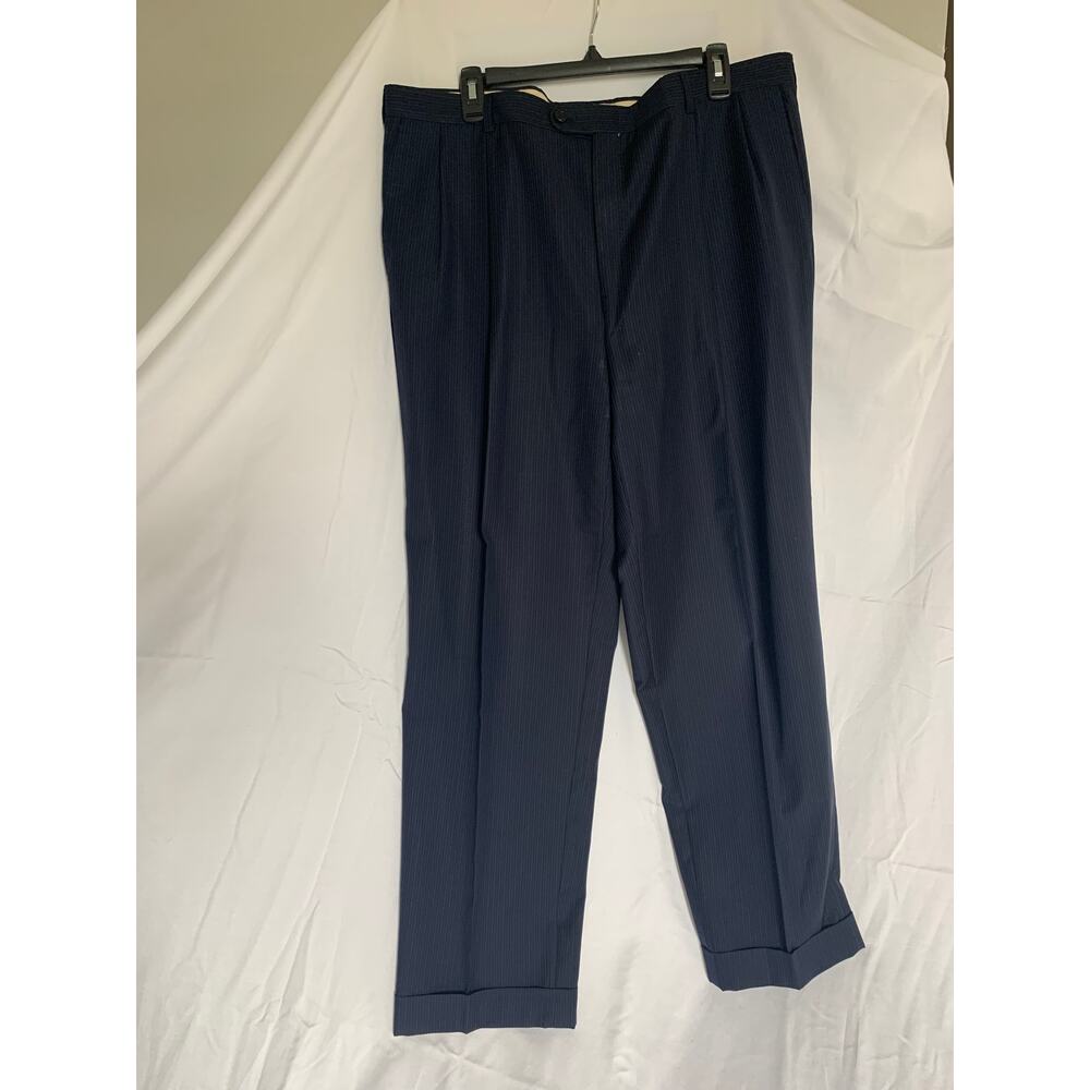 Hickey Freeman x Loro Piana 100% Worsted Wool Navy Pinstripe 2-Piece Suit 44L - Picture 4 of 16